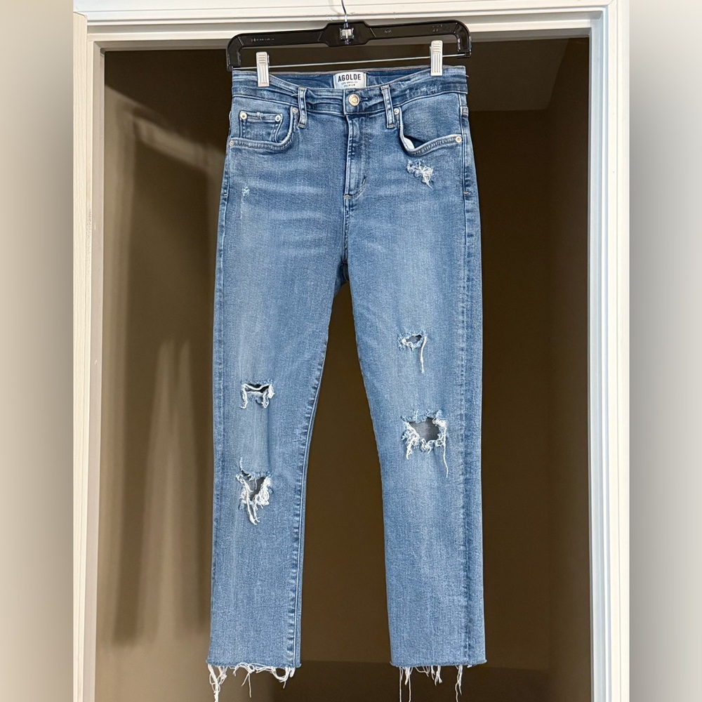 Agolde Raw Hem Distressed/Ripped Jeans, Size 28.